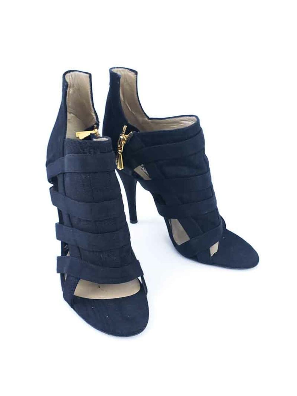 Mechante of London Italian Caged Heels Booties 37.5 Inside Zipper Made in Italy